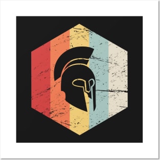 Retro Sparta Helmet Icon Posters and Art